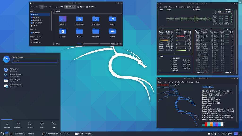Kali Linux 2020.2 KDE Dark Theme