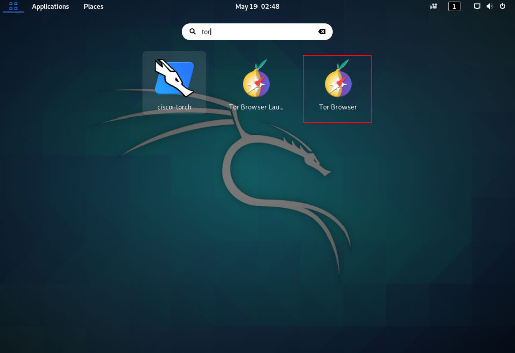 Open The TOR Browser in Kali Linux GNOME DE