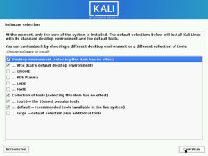Kali Linux 2020.2 Software Selection