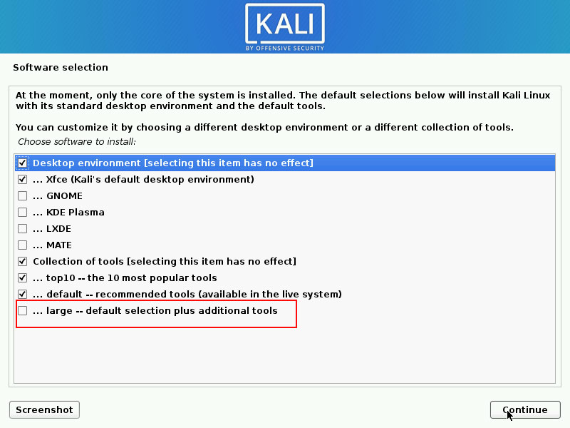 Kali Linux Software Section