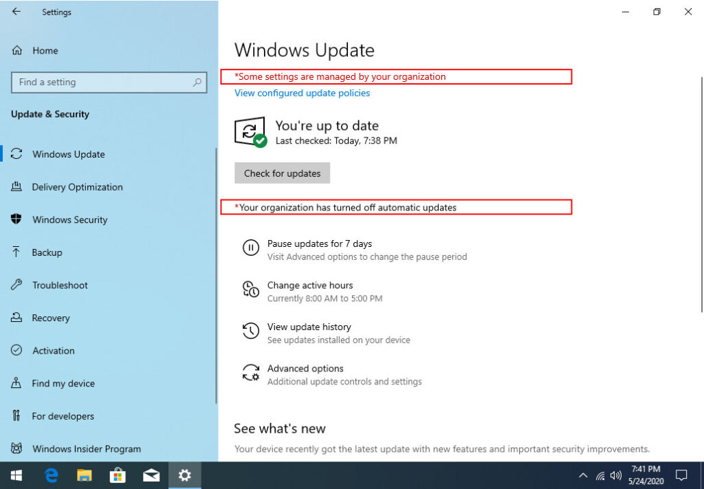 turn off automatic update in windows 10