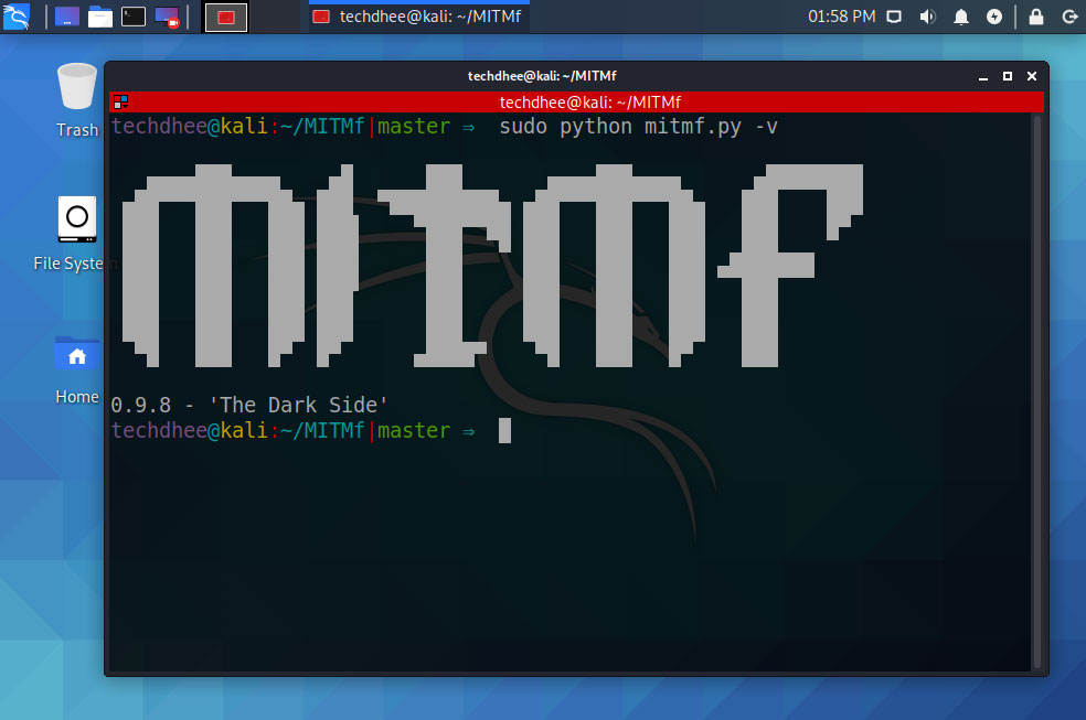 MITMf Installed in Kali Linux 2020.2