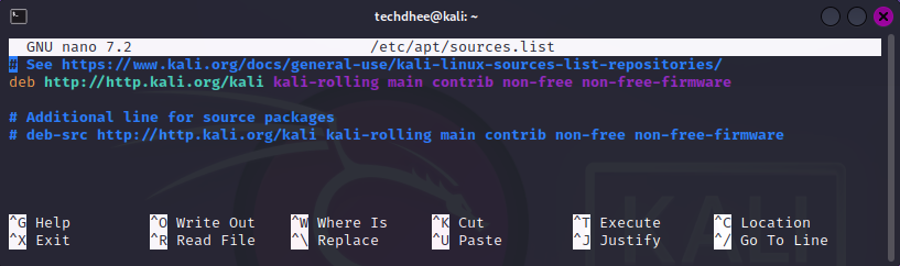 Kali Linux Default Repository
