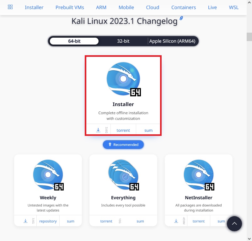Download Kali Linux 2023.1