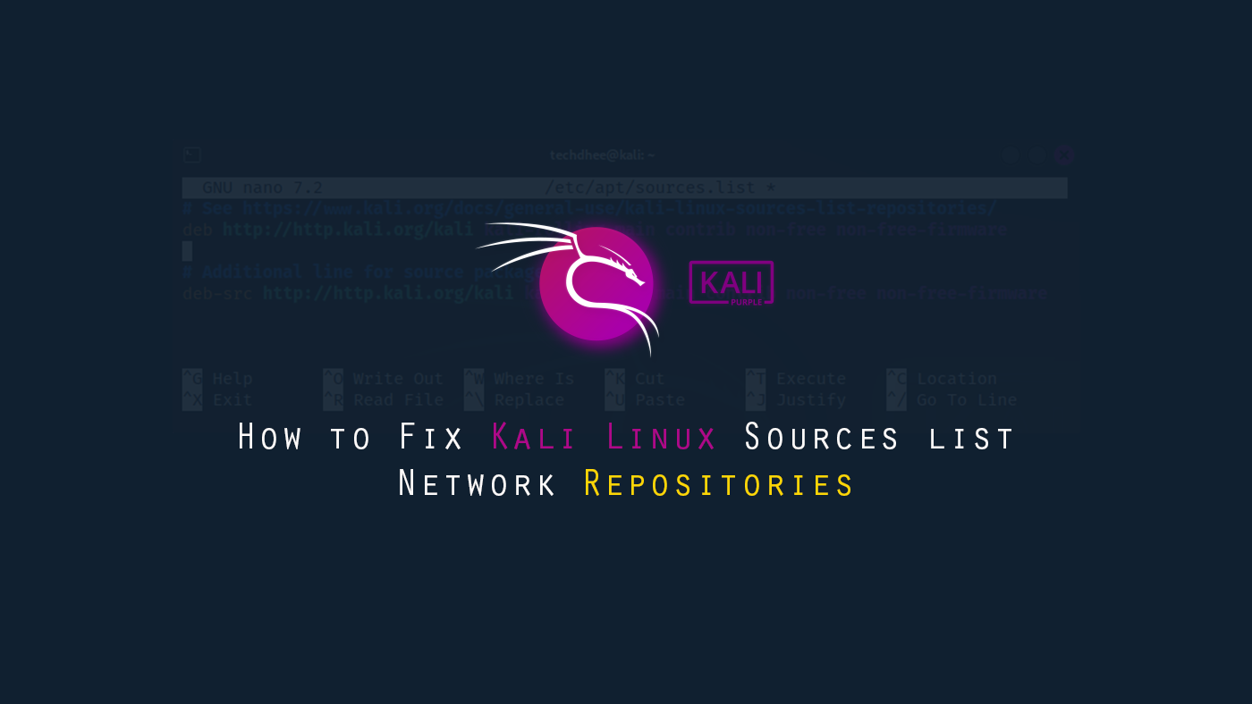 How to Fix Kali Linux sources list Network Repositories