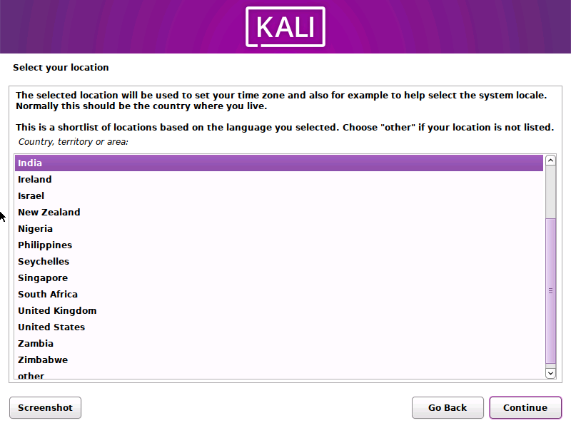 How to Install Kali Linux Location