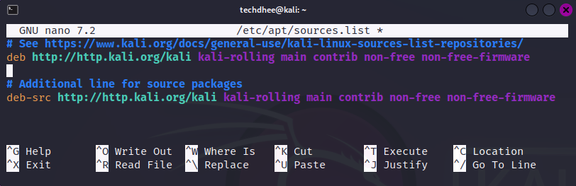 Kali Linux Repository File