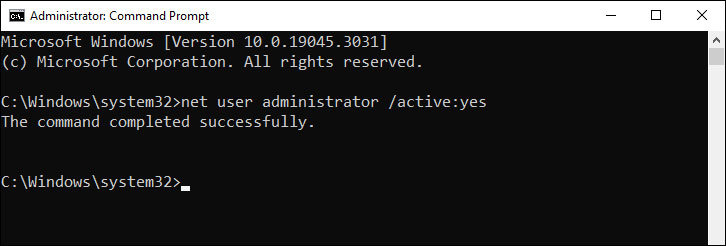 Enable the Administrator Account in Windows 10