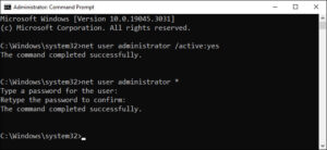 Reset the Admin Password in Windows 10